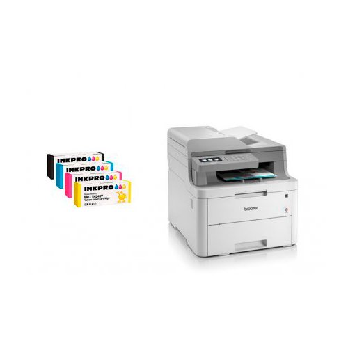Brother DCP-L3550CDW farve Laserprinter + Brother TN243 BK/C/M/Y toner 5.300 sider 4 stk. kompatibel